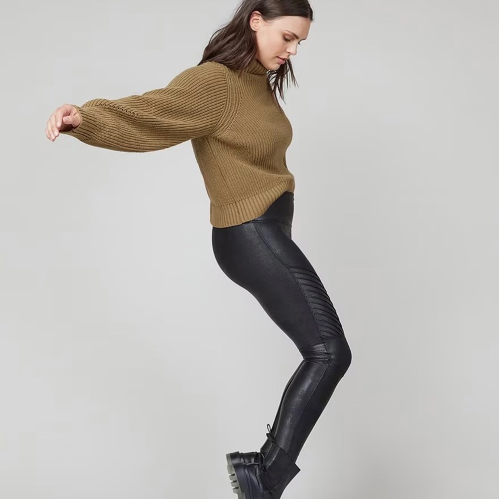 Spanx - Faux Leather Moto Leggings. Leggings are used in great condition.
